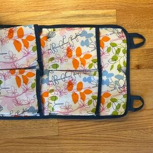 Floral Organizer with Blue Trim